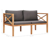 4 Piece Garden Lounge Set with Cushions Solid Wood Teak - Extra Image