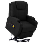 Stand-up Massage Recliner Black Faux Leather