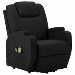 Stand-up Massage Recliner Black Faux Leather
