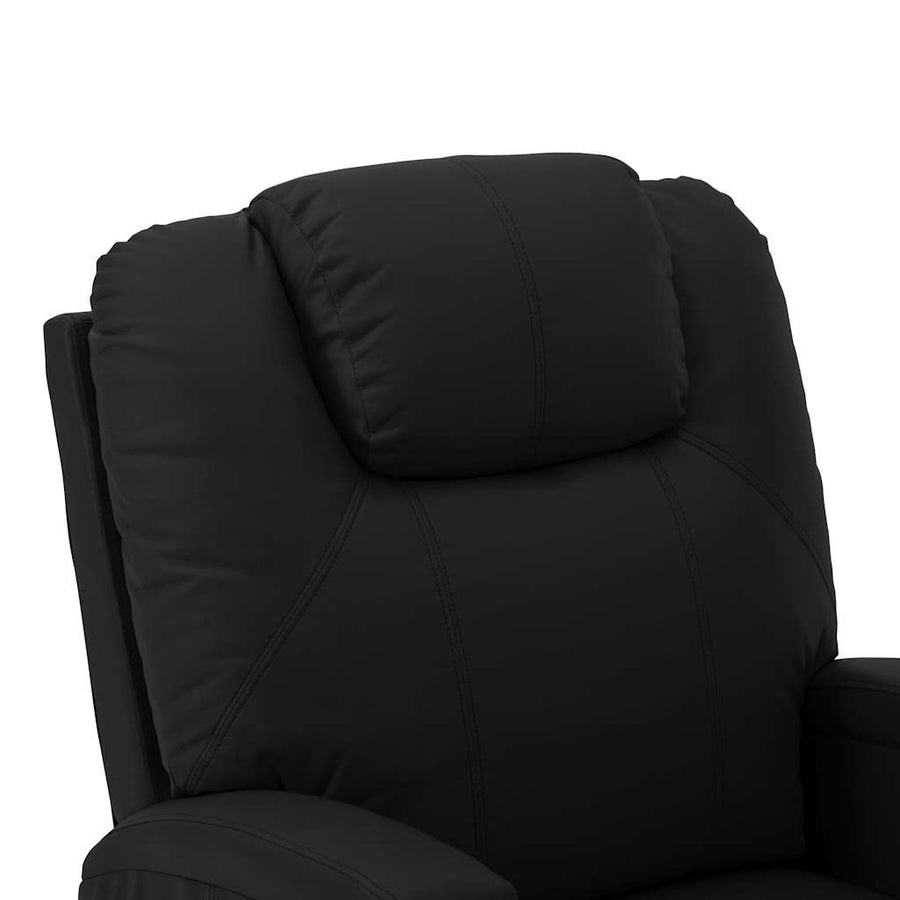 Stand-up Massage Recliner Black Faux Leather