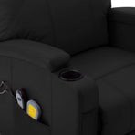 Stand-up Massage Recliner Black Faux Leather