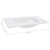 Built-in Wash Basin 800x460x130 mm SMC White - Close-Up Angle