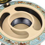 Globe Bar Wine Stand Eucalyptus Wood Blue - Rear View