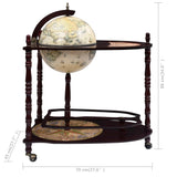 Freestanding Globe Bar Wind Stand Eucalyptus Wood Green - Low Angle
