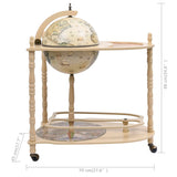 Freestanding Globe Bar Wine Stand Eucalyptus Wood Green - Low Angle