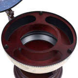 Tabletop Globe Bar Wine Stand Eucalyptus Wood Green - Rear View