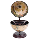 Tabletop Globe Bar Wine Stand Eucalyptus Wood White - Top-Down View