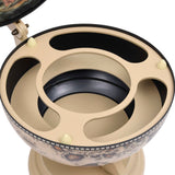 Tabletop Globe Bar Wine Stand Eucalyptus Wood White - Rear View