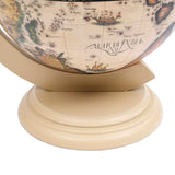 Tabletop Globe Bar Wine Stand Eucalyptus Wood White - Close-Up Angle