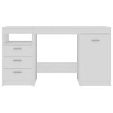 Desk White 140x50x76 cm Engineered Wood - Top-Down View