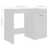 Desk White 140x50x76 cm Engineered Wood - Extra Image