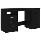 Desk Black 140x50x76 cm Engineered Wood - Front View