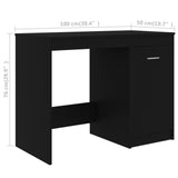 Desk Black 140x50x76 cm Engineered Wood - Extra Image