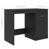 Desk Grey 140x50x76 cm Engineered Wood