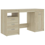 Desk Sonoma Oak 140x50x76 cm Engineered Wood - Front View