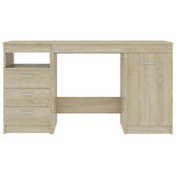 Desk Sonoma Oak 140x50x76 cm Engineered Wood - Top-Down View