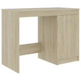 Desk Sonoma Oak 140x50x76 cm Engineered Wood - 45-Degree Angle