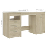 Desk Sonoma Oak 140x50x76 cm Engineered Wood - Low Angle