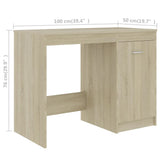 Desk Sonoma Oak 140x50x76 cm Engineered Wood - Extra Image