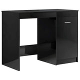 Desk High Gloss Black 140x50x76 cm Engineered Wood