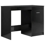 Desk High Gloss Black 140x50x76 cm Engineered Wood