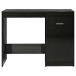Desk High Gloss Black 140x50x76 cm Engineered Wood