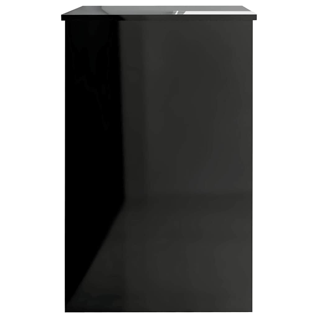 Desk High Gloss Black 140x50x76 cm Engineered Wood
