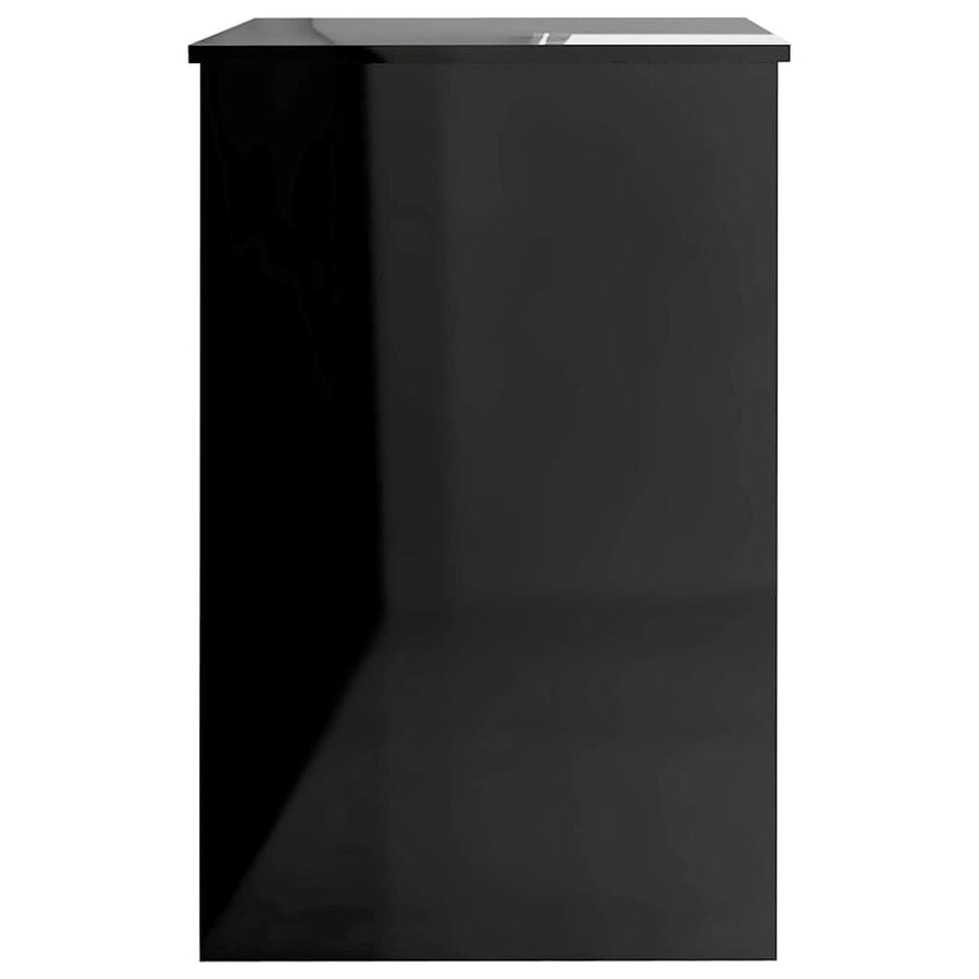 Desk High Gloss Black 140x50x76 cm Engineered Wood