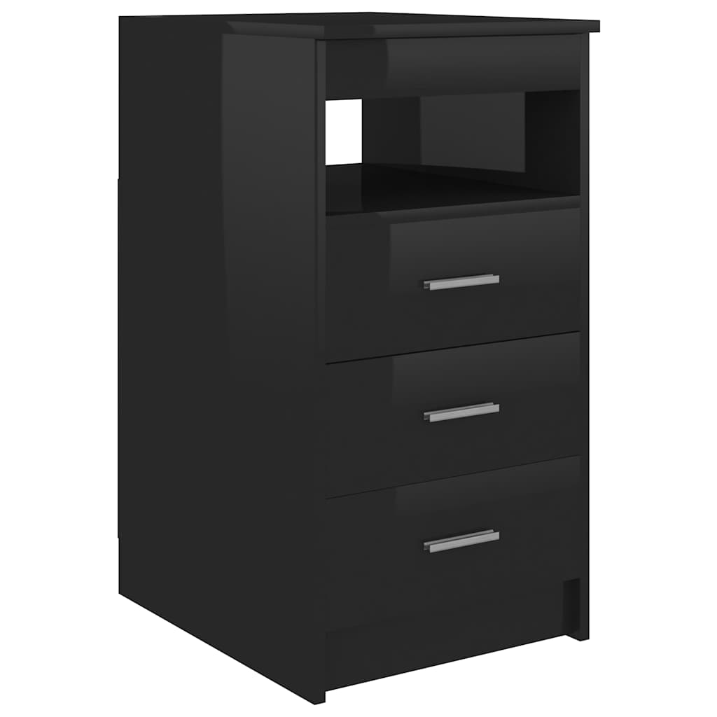Desk High Gloss Black 140x50x76 cm Engineered Wood