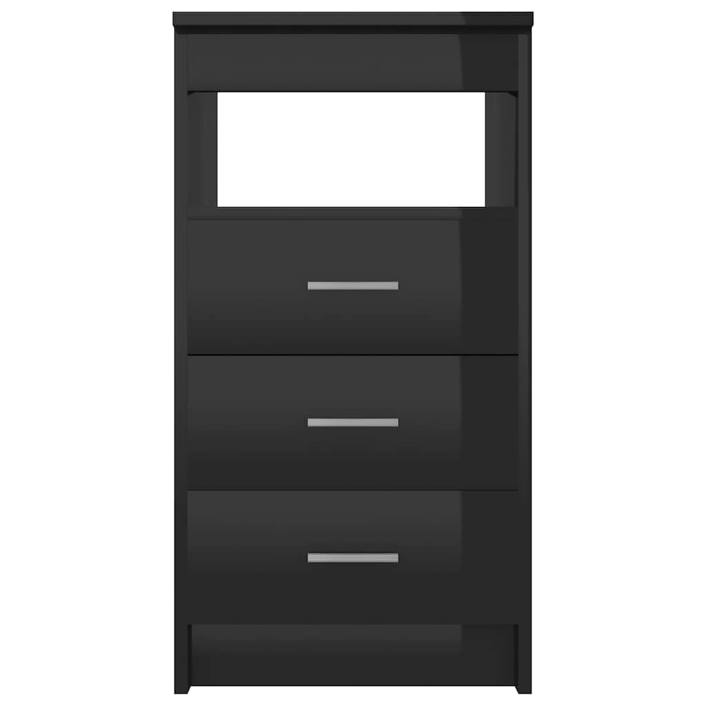 Desk High Gloss Black 140x50x76 cm Engineered Wood