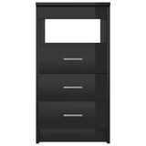 Desk High Gloss Black 140x50x76 cm Engineered Wood - Extra Image