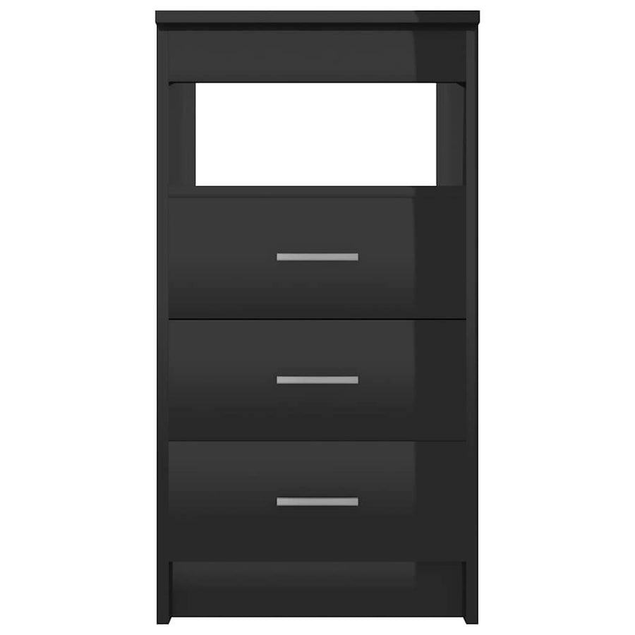 Desk High Gloss Black 140x50x76 cm Engineered Wood