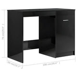 Desk High Gloss Black 140x50x76 cm Engineered Wood