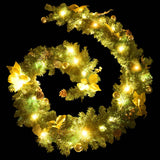 Christmas Garland with LED Lights Green 2.7 m PVC - Close-Up Angle