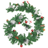 Christmas Garland with LED Lights Green 2.7 m PVC - Top-Down View