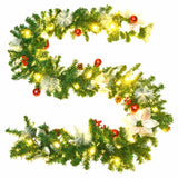 Christmas Garland with LED Lights Green 2.7 m PVC - 45-Degree Angle