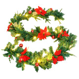 Christmas Garland with LED Lights Green 2.7 m PVC - Top-Down View