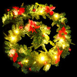Christmas Garland with LED Lights Green 2.7 m PVC - Close-Up Angle