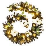 Christmas Garland with LED Lights Black 2.7 m PVC - Front View