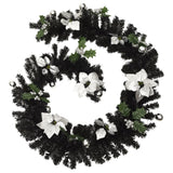 Christmas Garland with LED Lights Black 2.7 m PVC - Side View