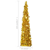 Pop-up Artificial Christmas Tree Gold 150 cm PET - 45-Degree Angle