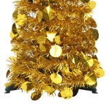 Pop-up Artificial Christmas Tree Gold 180 cm PET - Front View