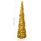 Pop-up Artificial Christmas Tree Gold 180 cm PET - 45-Degree Angle