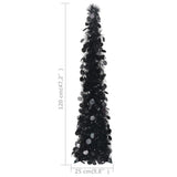 Pop-up Artificial Christmas Tree Black 120 cm PET - 45-Degree Angle