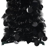 Pop-up Artificial Christmas Tree Black 150 cm PET - Side View