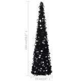 Pop-up Artificial Christmas Tree Black 150 cm PET - 45-Degree Angle