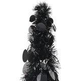 Pop-up Artificial Christmas Tree Black 180 cm PET - Front View