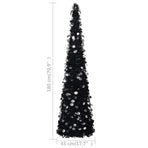 Pop-up Artificial Christmas Tree Black 180 cm PET