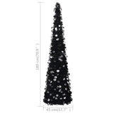 Pop-up Artificial Christmas Tree Black 180 cm PET - 45-Degree Angle