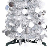 Pop-up Artificial Christmas Tree Silver 120 cm PET - Top-Down View